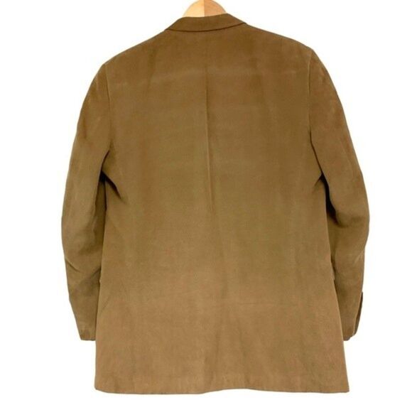 Calvin Klein Tan Taupe Brown Delicate Corduroy Blazer Sport Coat Fall Jacket 40L - Picture 2 of 10